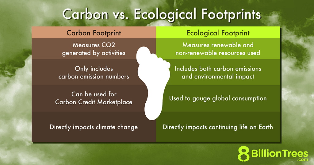 Carbon versus ecological footprints