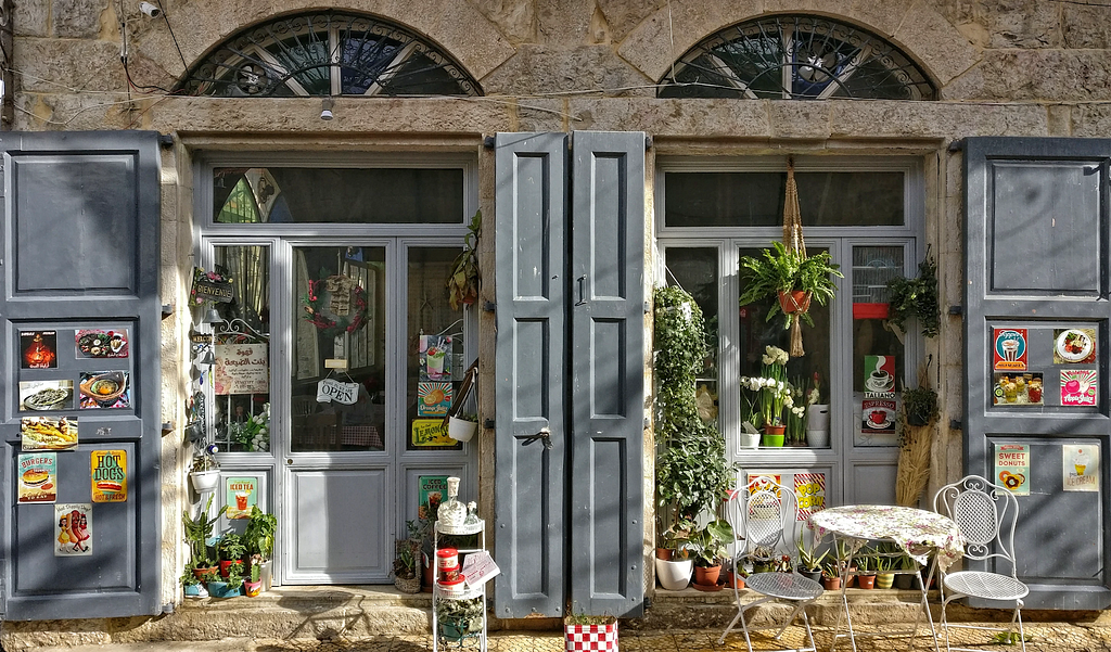 An outdoor storefront