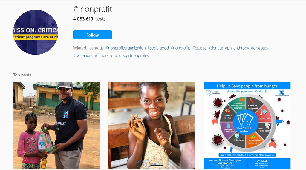 #nonprofit hashtagged Instagram posts