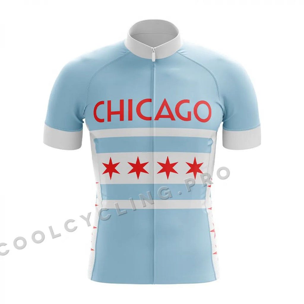 Chicago City Flag Cycling Jersey for Men and Women - Cool Cycling Jerseys Online