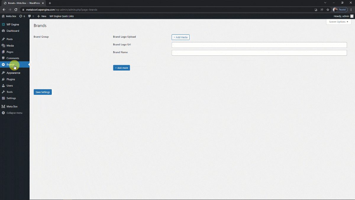 The created custom fields are displayed.