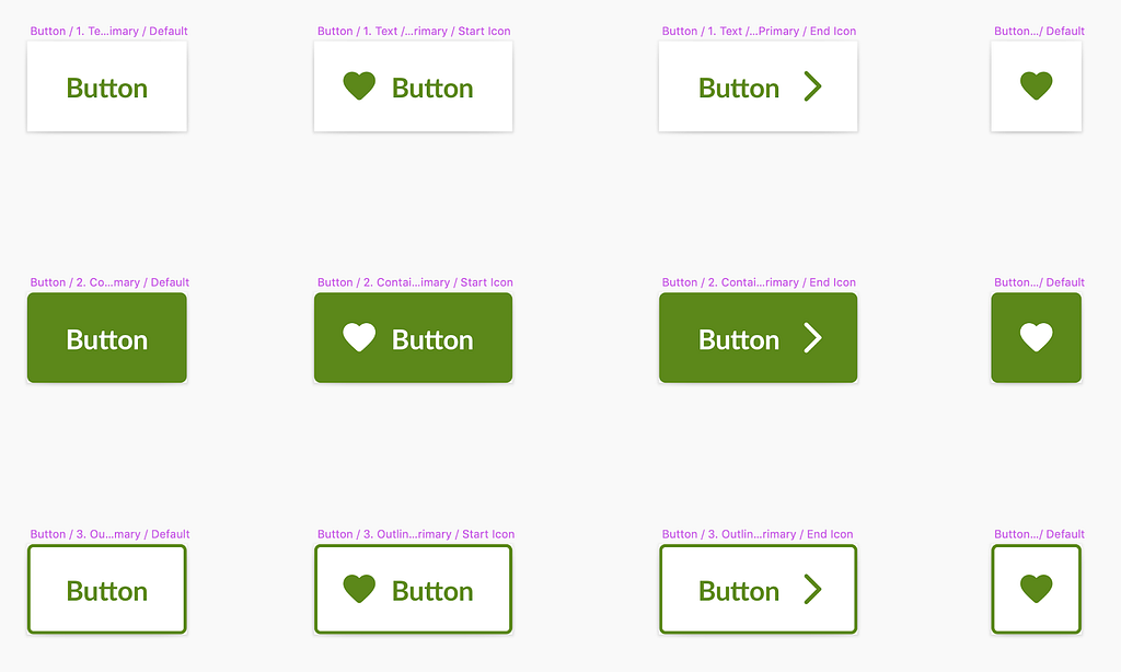 All buttons created from instances of the master button