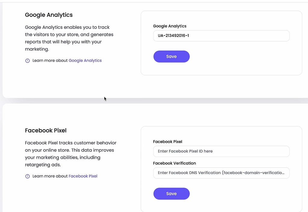 NFTify integrate with Google Analytic and Facebook Pixel