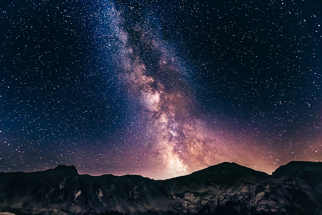 Milky way on mountains