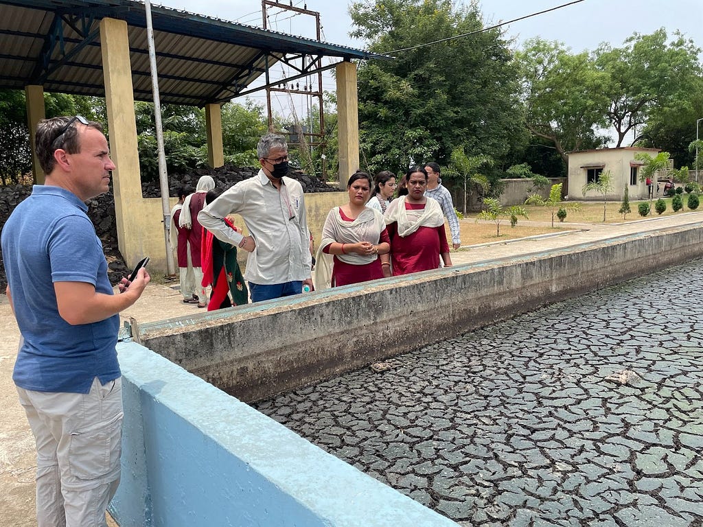 USAID WASH team conducts a monitoring visit at the fecal sludge treatment unit in Cuttack.