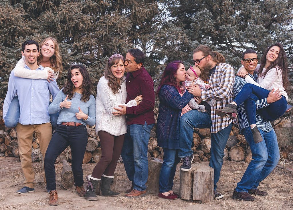 Family posing for a photograph