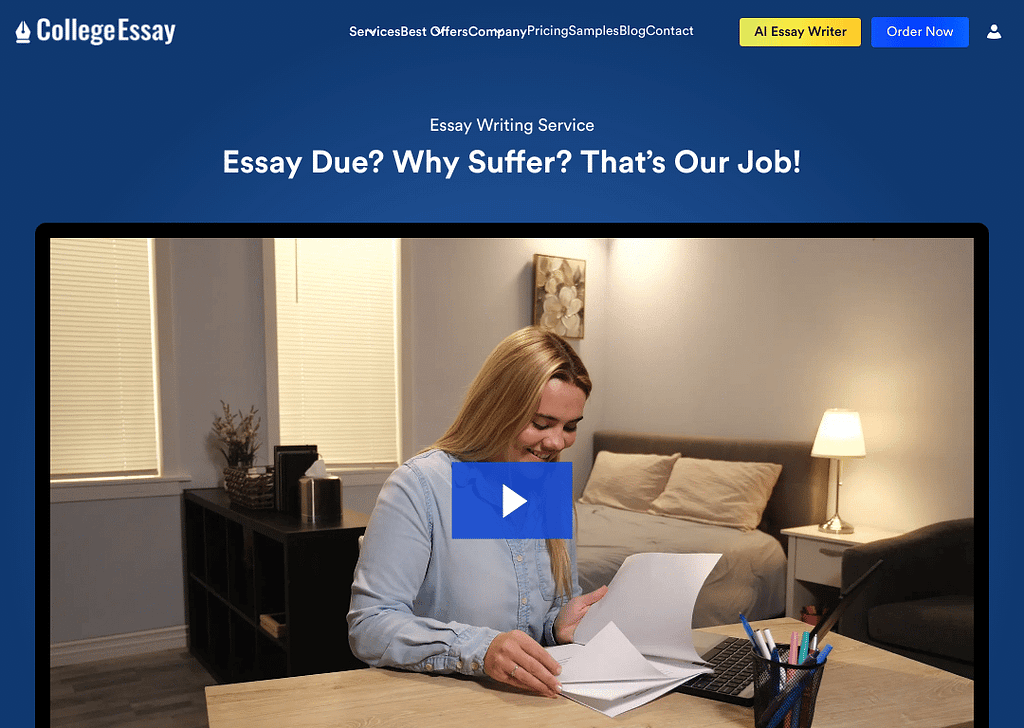 CollegeEssay.org's AI Essay Writer homepage image
