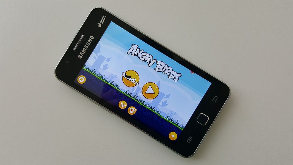 Angry Birds on a Samsung Galaxy