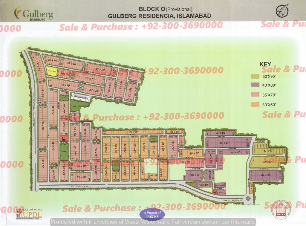 Gulberg Residencia Block O Map