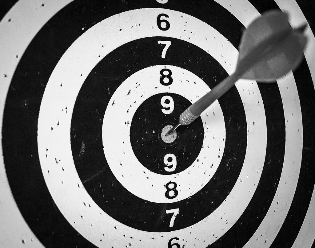 dart board that has a target in the middle, reprenting how to find your target audience