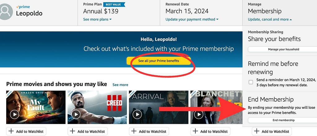 Amazon Prime cancellation screen with bright yellow Keep Benefits button overshadowing the cancel option, from FTC v. Amazon court complaint, Page 52.