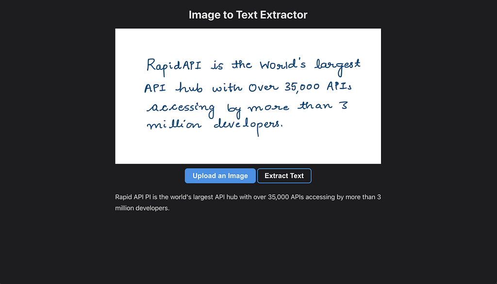 Image to text extractor application