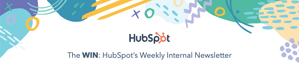 Illustrated header for the HubSpot Weekly Internal Newsletter, the WIN