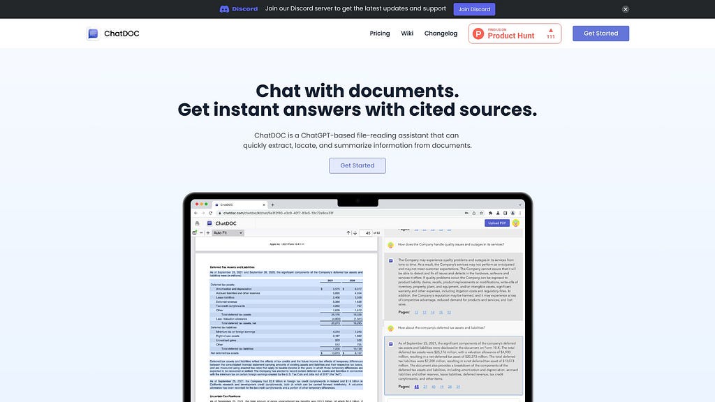 ChatDOC homepage image