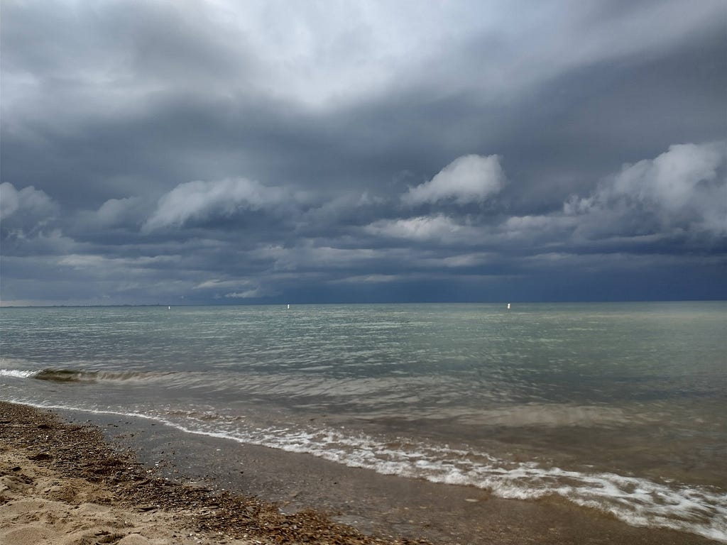 Stormy sky over Lake Michigan.