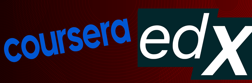 a blog post banner showing Coursera and edX online learning platforms