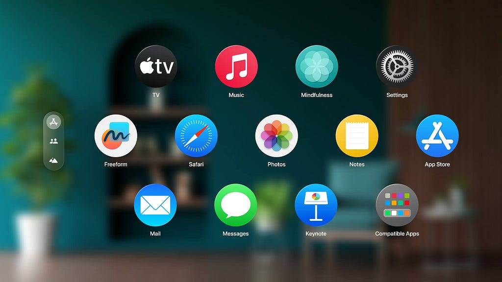 apple spatial ui with apps