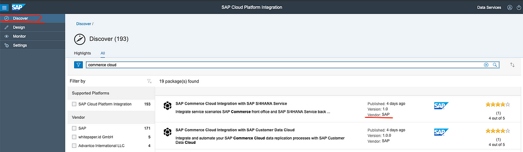 Figure 2 SCPI Discover Area — Search for available SCPI packages