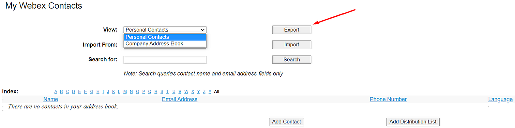 Transition of contacts from Webex to Zoom Chat