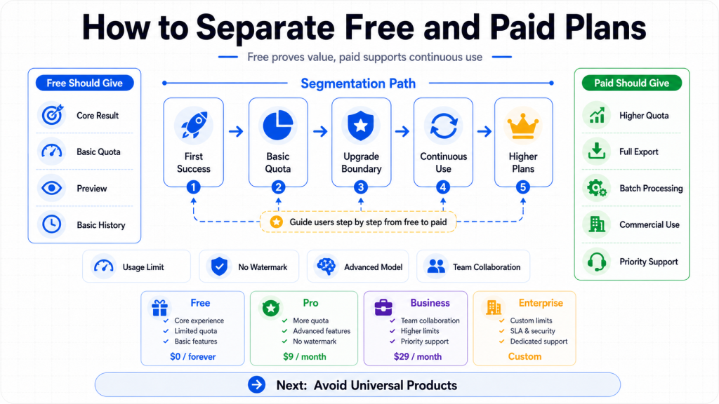How to Separate Free and Paid Plans