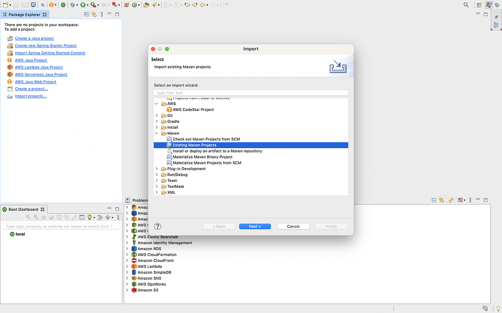 Import AWS Lambda Project in Eclipse as maven project