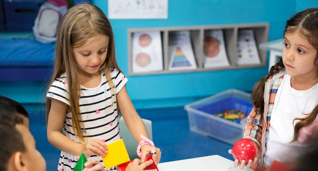 Group of children at co-working space daycare