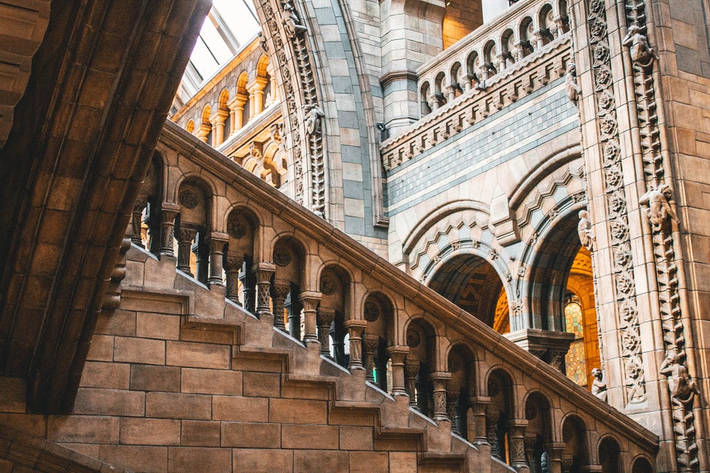 Staircase at the Natural History Museum in London