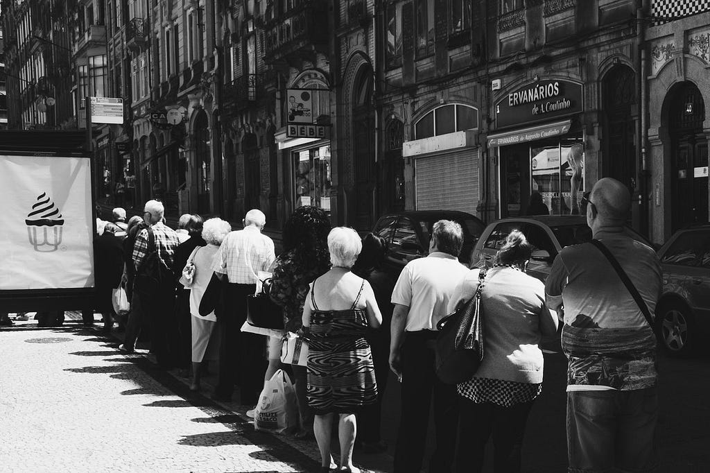 queue in the street