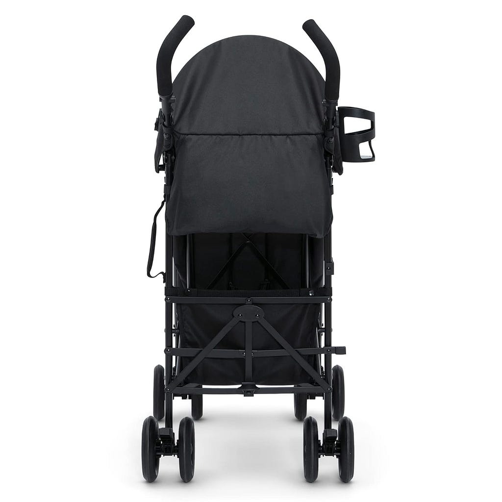 Jeep AdventureGlyde Stroller by Delta Children - Lightweight Travel Stroller with Smoothest Ride  Compact Fold, 3-Position Recline, Extra Large Storage Basket, Black/Grey