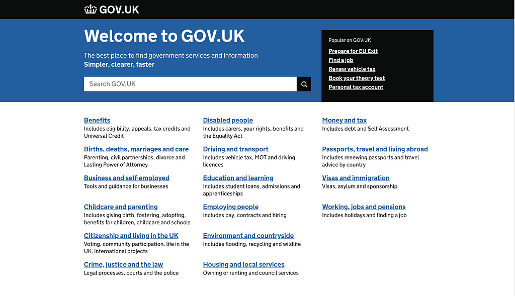 GOV.UK site