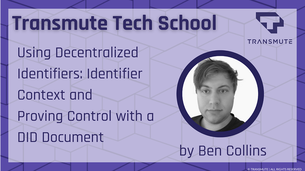 This is a feature image for the article, showing Transmute Tech School, the title of the piece, and a headshot of the author, Ben Collins.