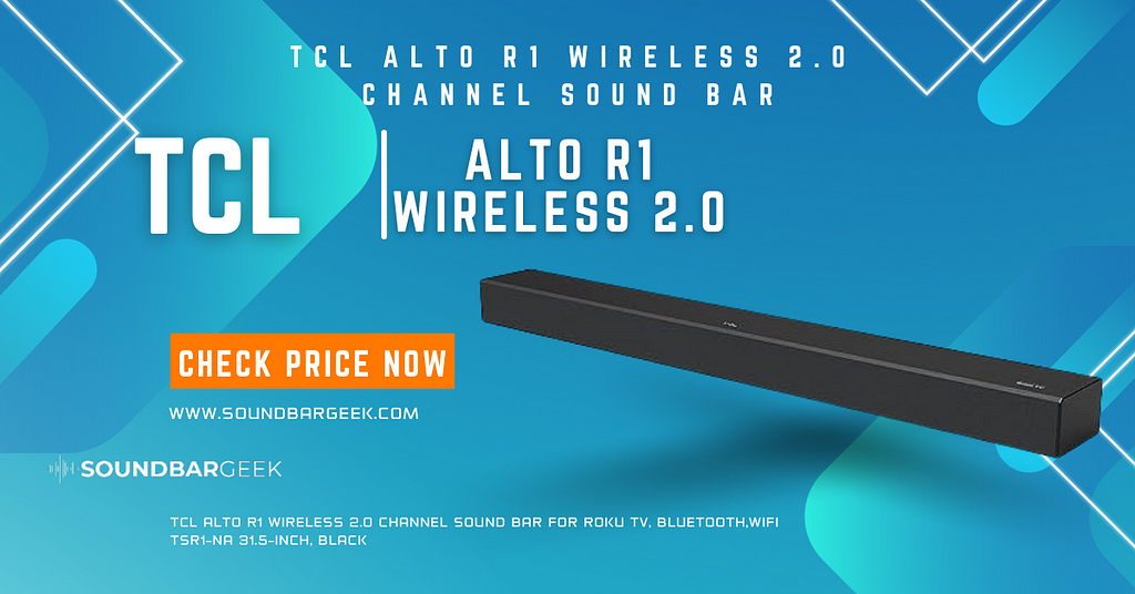 TCL Alto R1 Wireless 2.0 Channel Sound Bar for Roku TV