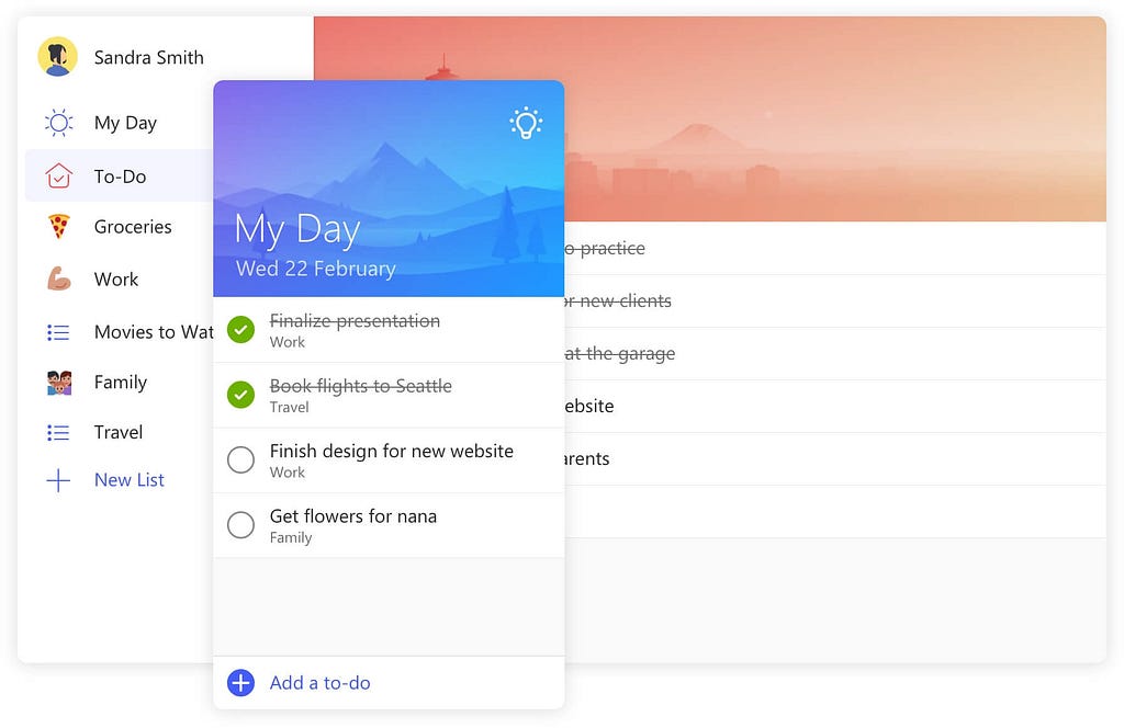 Microsoft to-do list