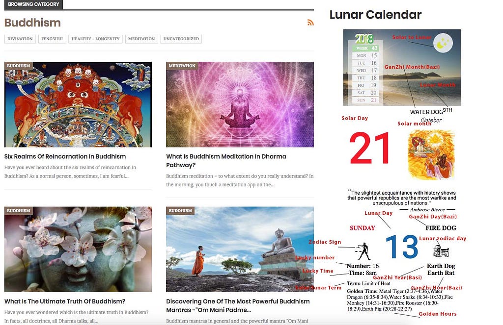 Chinese Lunar calendar screenshot 