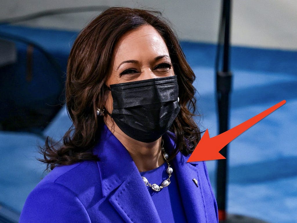 Kamala Harris wore a custom pearl necklace.