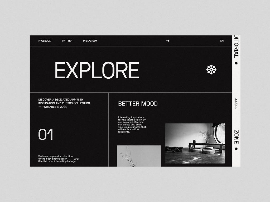 Explore — Website concept by Tomasz Mazurczak
