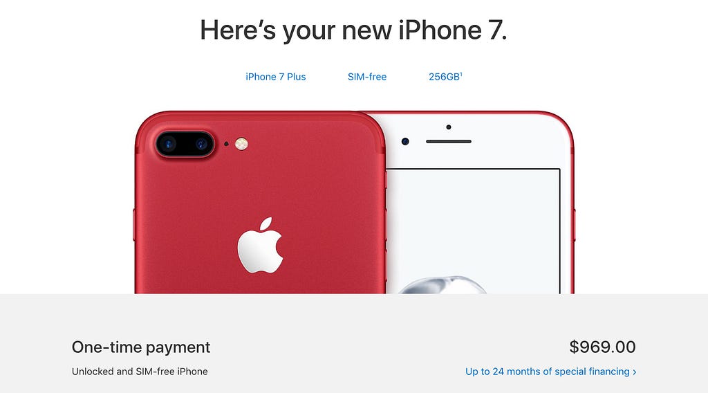 iPhone red product offering