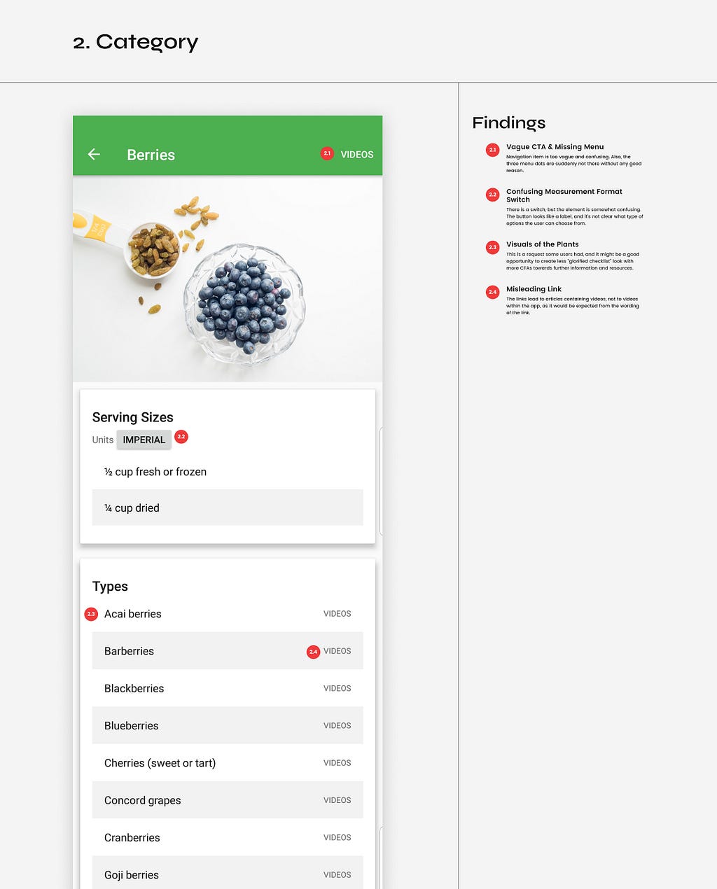 Conducting the UX Audit: The Category Screen