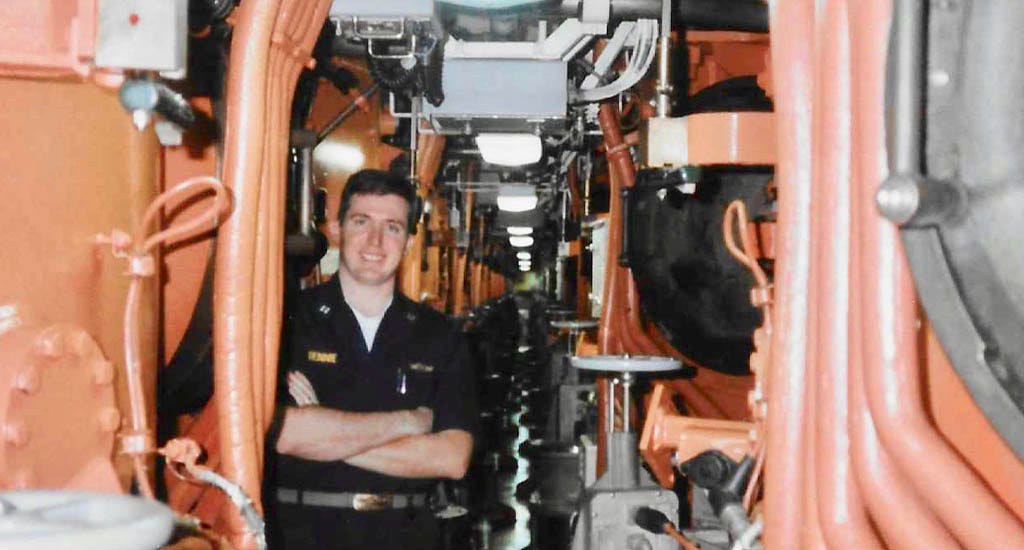 Veteran Jon S. Rennie on Navy submarine