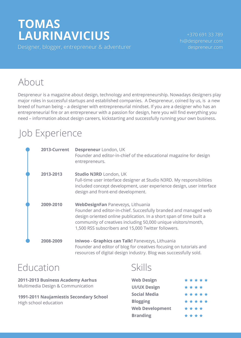 FREE 7+ Resume Template Designs in PSD MS Word