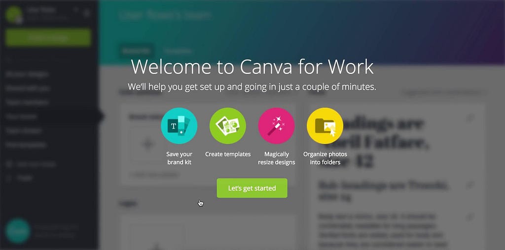 This image shows the new features we get after we upgraded our Canva account
