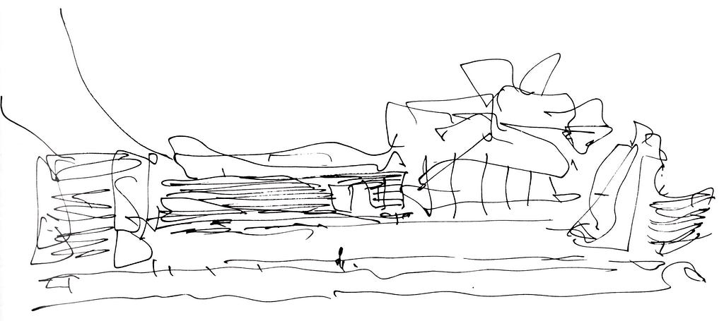 Frank Gehry sketched the ideas, and teams refined and built the building © Alamy