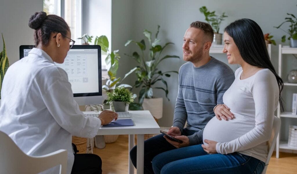 Expert Genetic Counselor with Expecting Parents