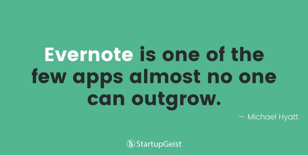 StartupGeist Blog - 7 Steps to Using Evernote like Michael Hyatt quote