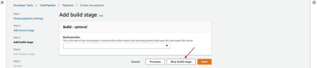 skip build stage