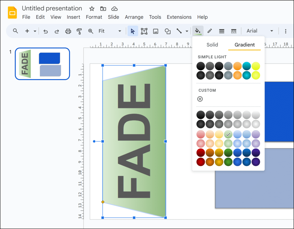Gradient’s are great for fading backgrounds in Google Slides
