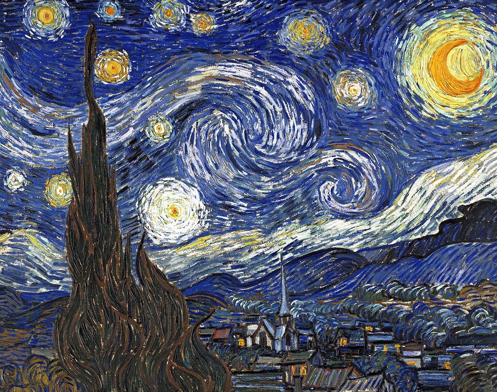 The Starry Night by Vincent Van Gogh, painted in June 1889