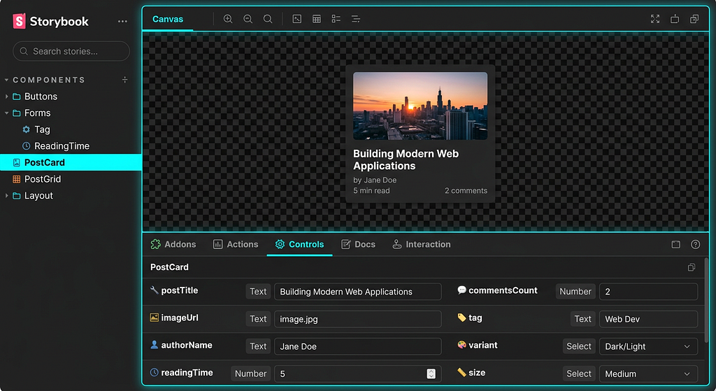 Storybook ile component geliştirme