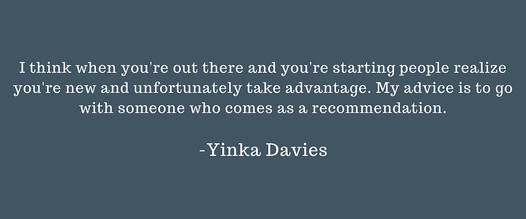 Quote of learning from Dr. Yinka Davies