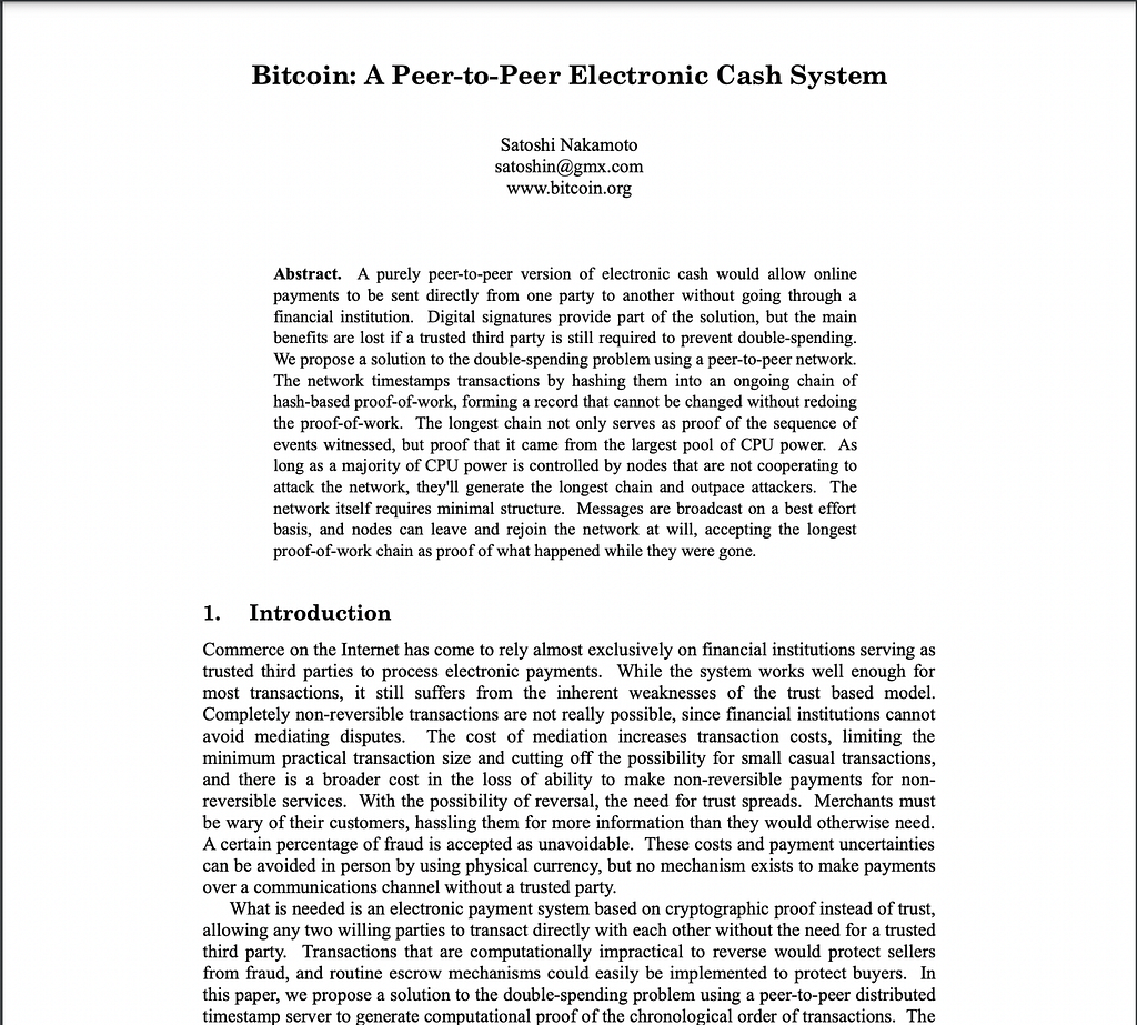 Bitcoin’s whitepaper